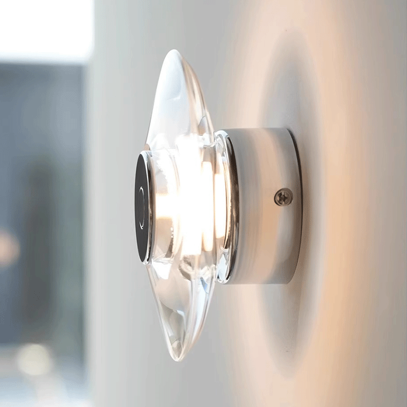 Rattan Mirror Round - モダンなラウンドクリスタルベッドサイドランプ寝室リビングルームイタリア LED 燭台ミニマリストアート円形廊下ミラーウォールライト