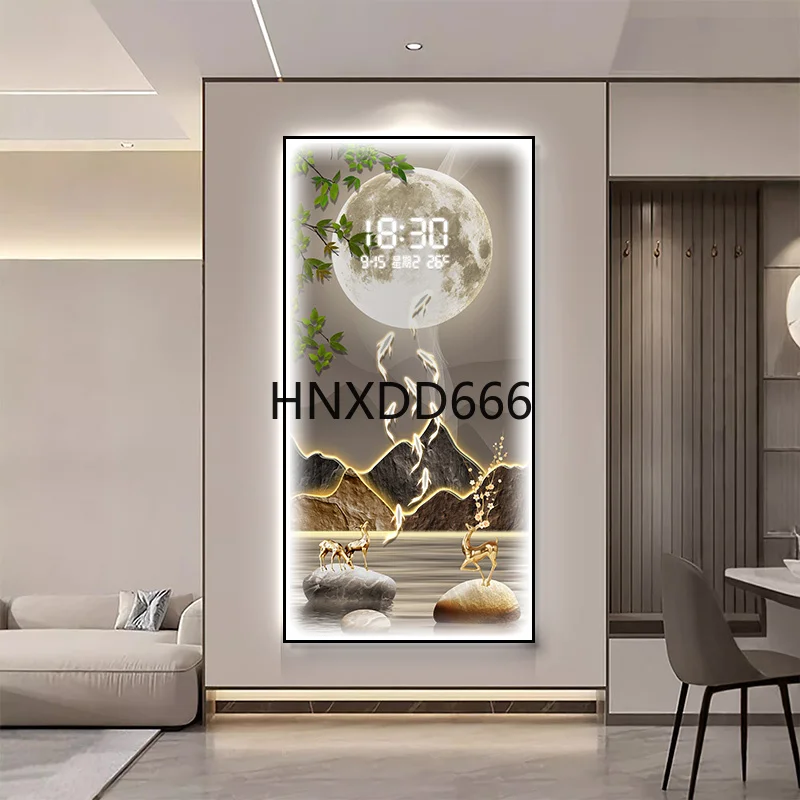 Interior Design Remote - ライトとリモコン付きのプラグインモデル リビングルーム装飾 インテリア壁掛け時計 室内装飾 部屋デザイン 高級壁時計
