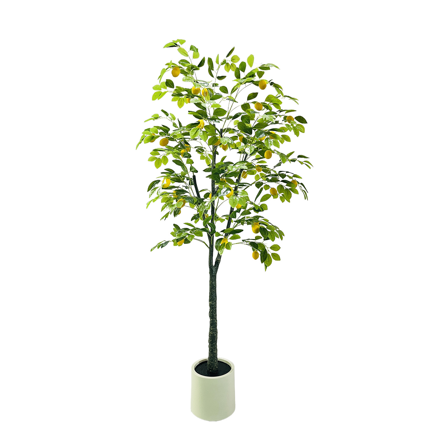 Interior Design Office - レモンツリー人工植物、180cm大型人工植物（鉢植え）、リアルなレモンツリー、インテリア装飾、バルコニー、リビングルーム、オフィス、フェスティバル装飾、結婚式、クリスマス用のアートプラント