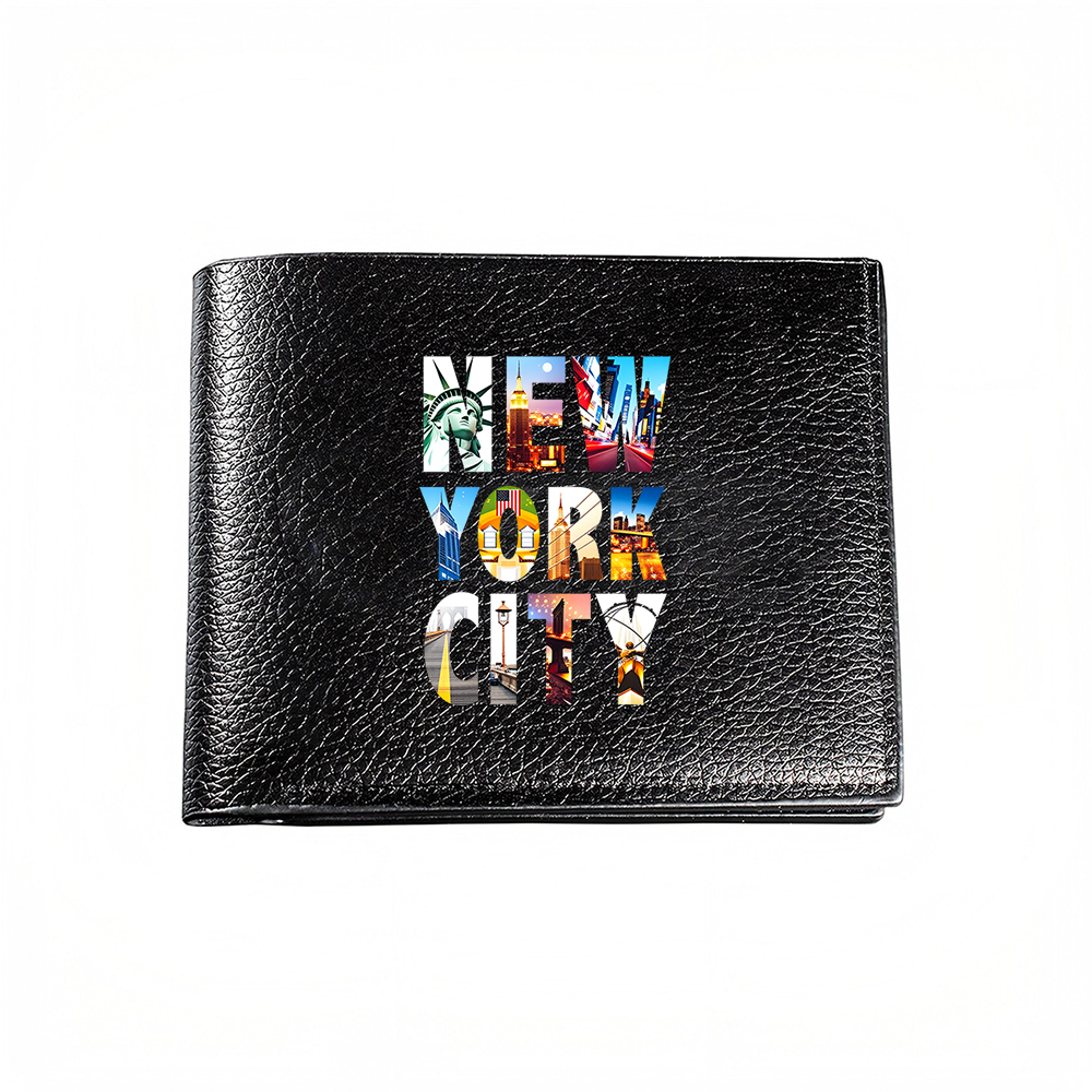 Interior Design York - ニューヨーク市都市景観プリント メンズ財布 カードホルダー カジュアル ビジネス ファッションデザイン