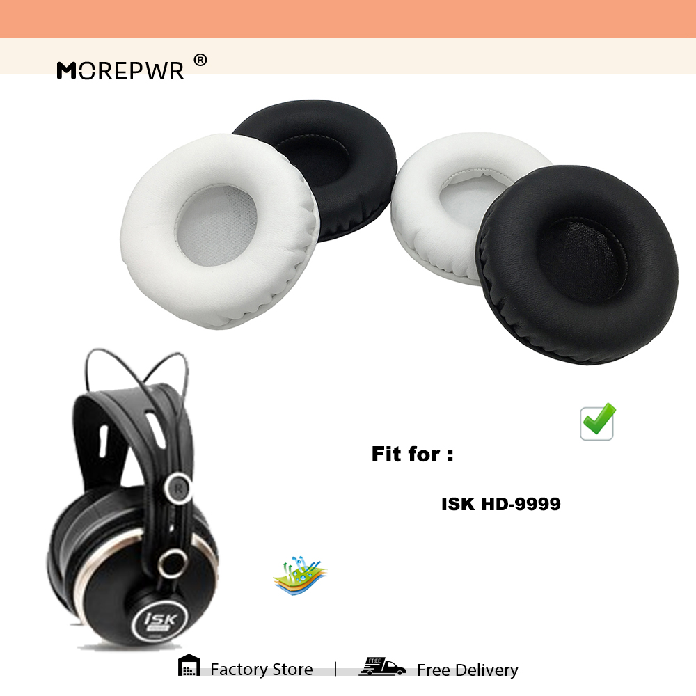 Velvet Cushion Cover - Morepwr 新しいアップグレード交換用イヤーパッド ISK HD-9999 ヘッドセット部品レザークッションベルベットイヤーマフスリーブカバー