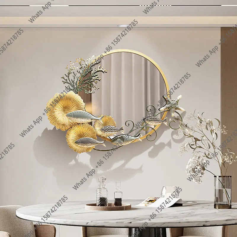 Rattan Mirror Round - プレミアム背景装飾ミラーログ寝室ラウンドホーム北欧籐中型立体吊り下げ絵画X
