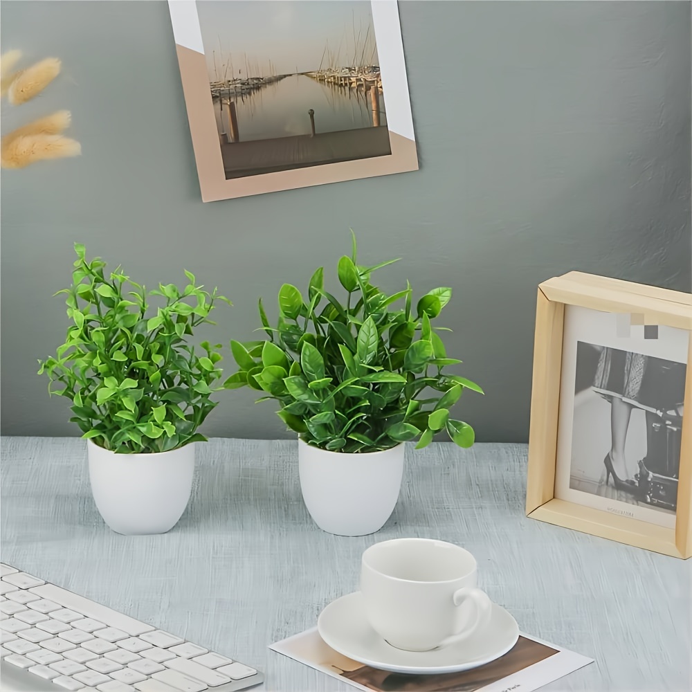 4個入りミニ人工鉢植え、フェイク盆栽、家庭、オフィス、農家、 - Interior Design Office のレビューと価格