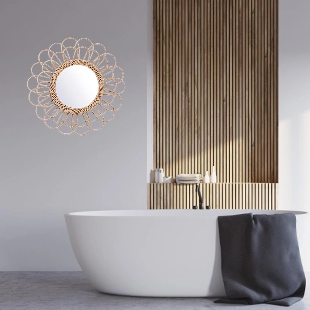 ラタンミラー　革新的なホームアート　丸型ミラー　リビングルー - Rattan Mirror Round のレビューと価格