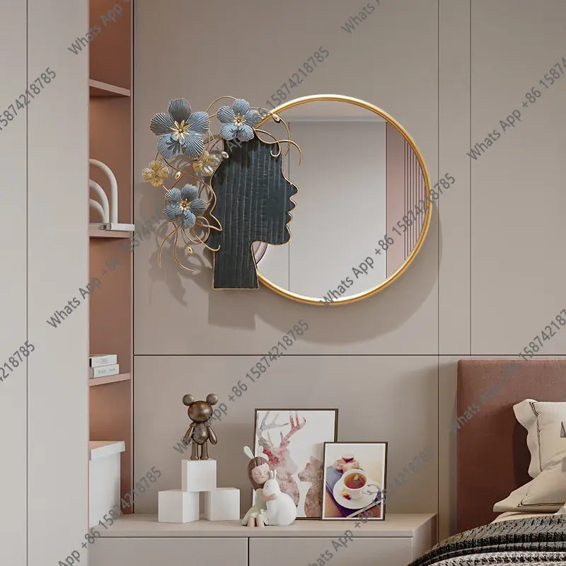 Gh プレミアム背景装飾ミラーログ寝室ラウンドホーム北欧籐中 - Rattan Mirror Round のレビューと価格