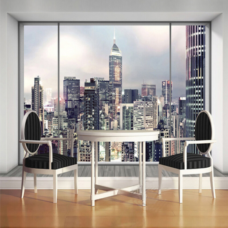 ニューヨーク日の出 3D 窓都市景観カスタム壁画壁アート装飾 - Interior Design York のレビューと価格