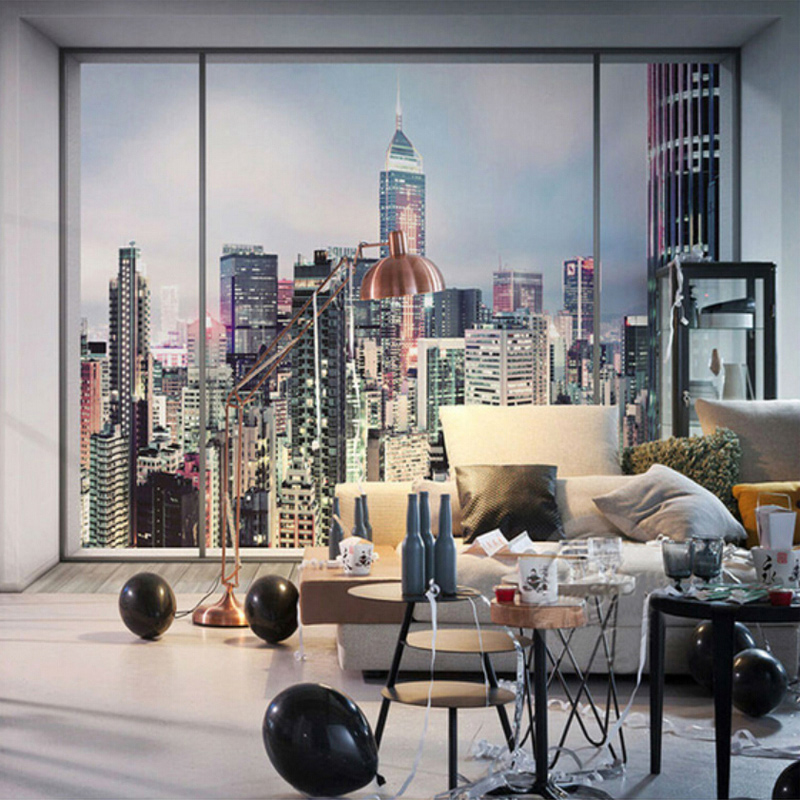 ニューヨーク日の出 3D 窓都市景観カスタム壁画壁アート装飾 - Interior Design York のレビューと価格