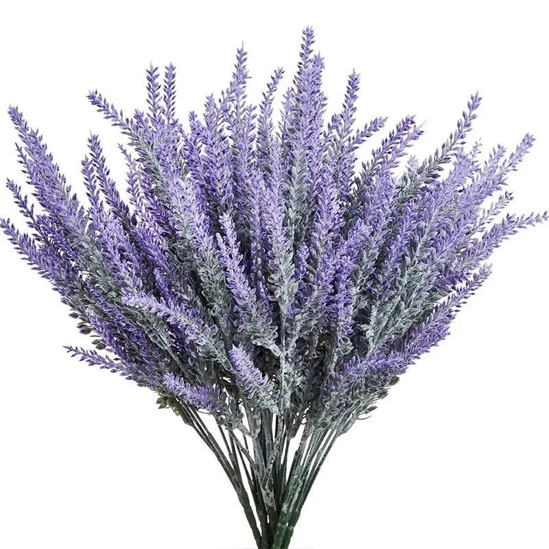 1 バンドル紫色の人工ラベンダーの花の花束人工植物家庭用屋外 - Interior Design Office のレビューと価格
