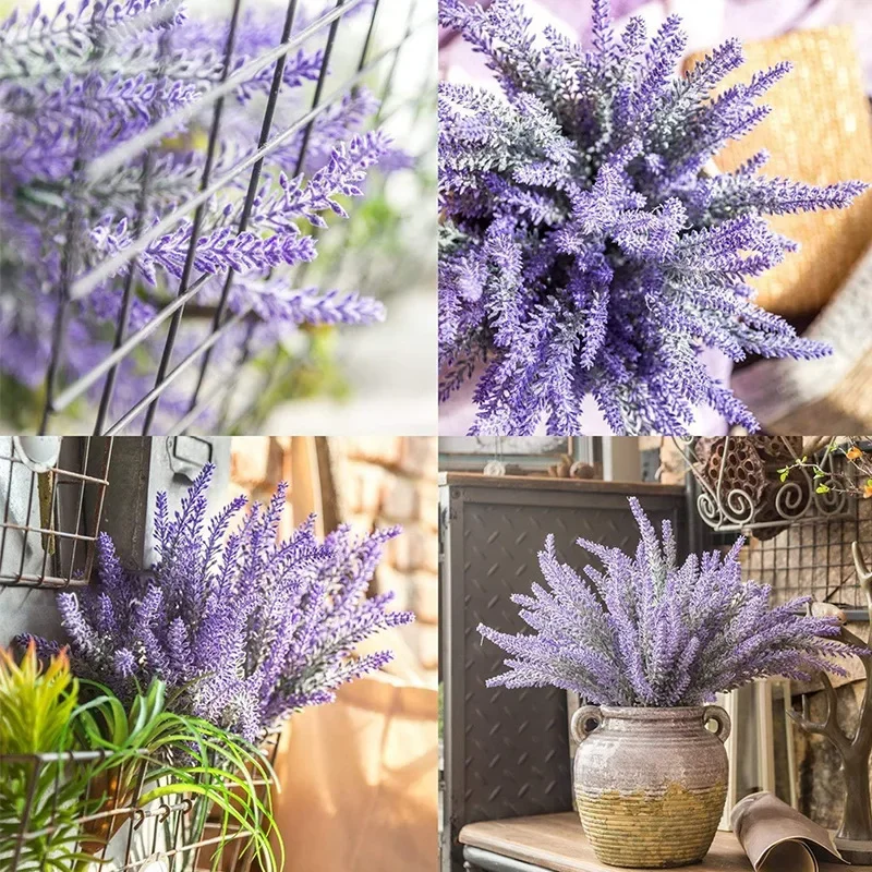 1 バンドル紫色の人工ラベンダーの花の花束人工植物家庭用屋外 - Interior Design Office のレビューと価格