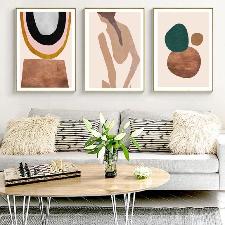 家のインテリアデザインのための幾何学的なキャンバス絵画、ポス - Interior Design York のレビューと価格